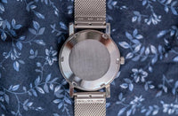SOLD - Eterna Matic “Stardust Blue” - 1970s · ETA 2824 · Chainmail Bracelet