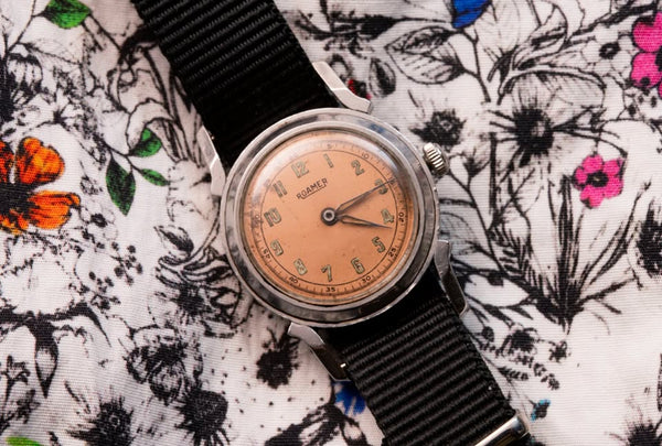 Roamer Swiss Wristwatch - Original Salmon Dial - WWII Era - Circa 1942-1944