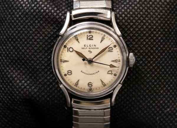 Elgin Shockmaster - Self-Winding - Hooded Lugs - Arrow Seconds - Circa 1950-1955
