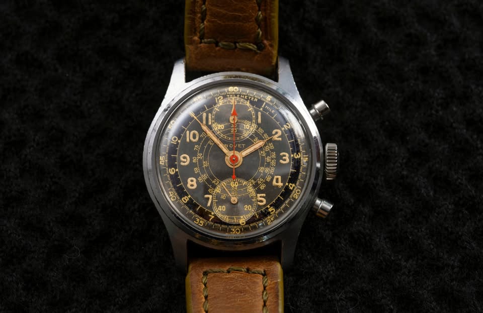 Bovet Frères - Valjoux 77 Column Wheel Chronograph - Snail Guilloché Dial - Circa 1948