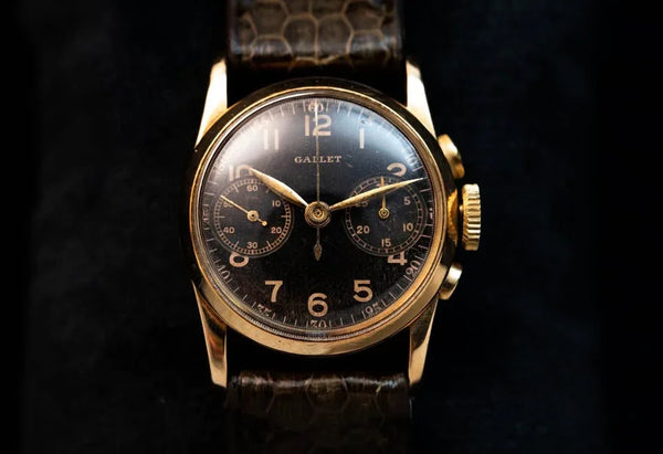 Gallet MultiChron Petite Chronograph - 1939 - WWII Women Officers - 14k Gold - Serviced