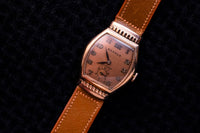 Benrus Tonneau - Salmon Dial - Rose Gold Filled - Shockproof - Circa 1941-1943