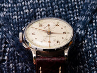 Chronographe Suisse - Venus 170 Chronograph - Gilt Cream Dial - Salmon/Copper Hands - Serviced - Circa 1940-1942