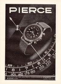 Pierce Chronograph - Cal. 134 - Tropical Black to Ruby Dial - Telemeter Tachymeter - Fully Serviced - Circa 1938-1941