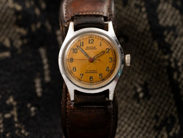 Royce Watch Co. - Tropical Amber Dial - S. Kocher & Co Swiss - WWII Era - Circa 1943