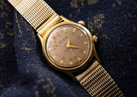 Benrus Wristalarm - Tropical Dial - Dual Crown - Kreisler Mesh Bracelet - Mid 1950s