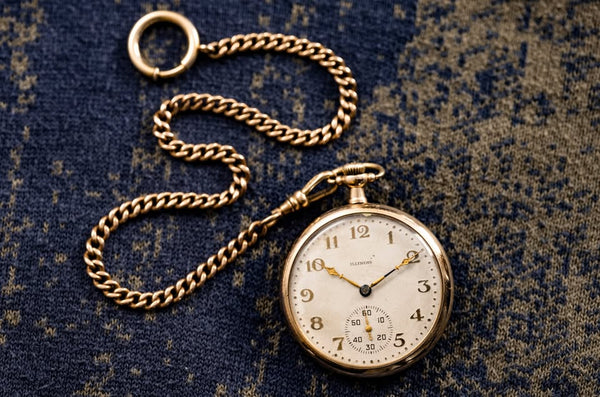 Illinois Watch Co. - Peerless Grade - 17 Jewel Pocket Watch - Fob Chain - Circa 1905