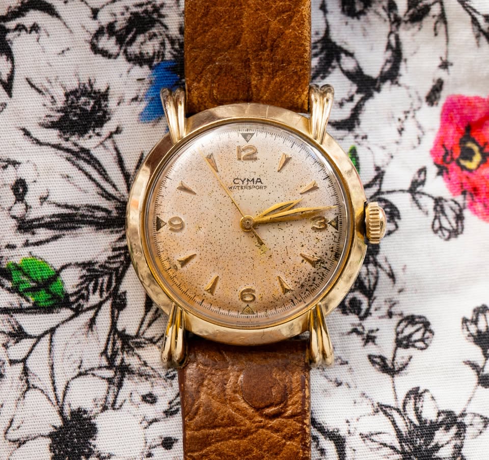 Cyma Watersport Watch - Cal. R.459 - Cymaflex - Speckled Tropical Dial - Circa 1950
