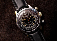 Pierce Chronograph - Cal. 134 - Tropical Black to Ruby Dial - Telemeter Tachymeter - Fully Serviced - Circa 1938-1941