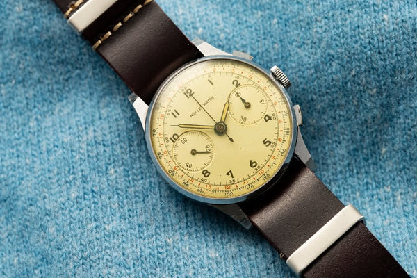 Nicolet Chronograph - WWII Era - Landeron 39 Column-Wheel - Helbros Signed - Circa 1938