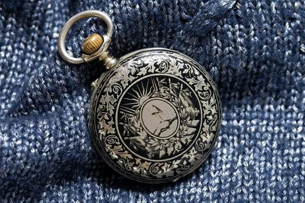 Jura Swiss Pocket Watch 1885-1905 - Revolutionary Case - Hand-Painted Enamel Dial