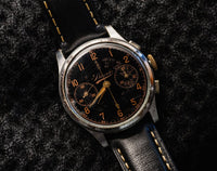Bovet Frères Chronograph - Gilt Black Dial - Landeron 50 - Pre-WWII - Circa 1939