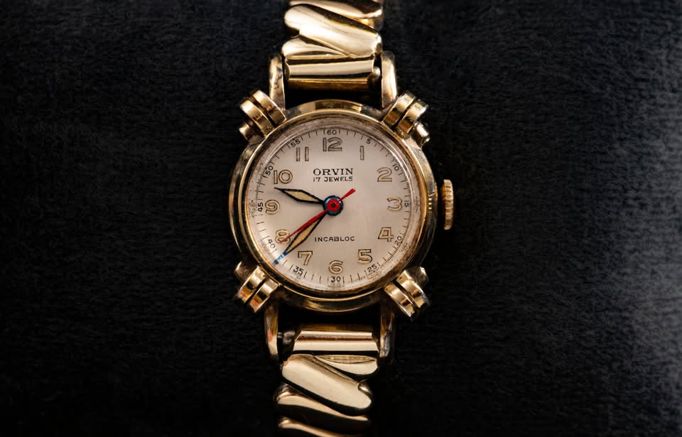 Orvin - Ladies Dress Watch - Sculptural Hooded Lugs - Original Bracelet - Circa Mid 1950s