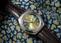Bulova Jet Star - Green to Gold Fumé Dial - Faceted Crystal - Day-Date - 1975
