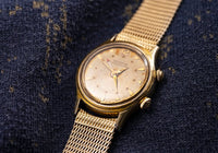 Benrus Wristalarm - Tropical Dial - Dual Crown - Kreisler Mesh Bracelet - Mid 1950s