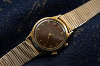 Benrus Wristalarm - Tropical Dial - Dual Crown - Kreisler Mesh Bracelet - Mid 1950s