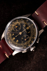 Bovet Frères Chronograph - Black Gilt Dial - Three Pusher Flyback - Landeron 47 - 1937