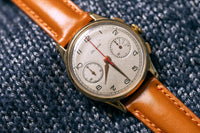Olma Chronograph 1940's - 14K Gold Plated Case - Red Seconds Hand