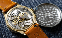 Olma Chronograph 1940's - 14K Gold Plated Case - Red Seconds Hand