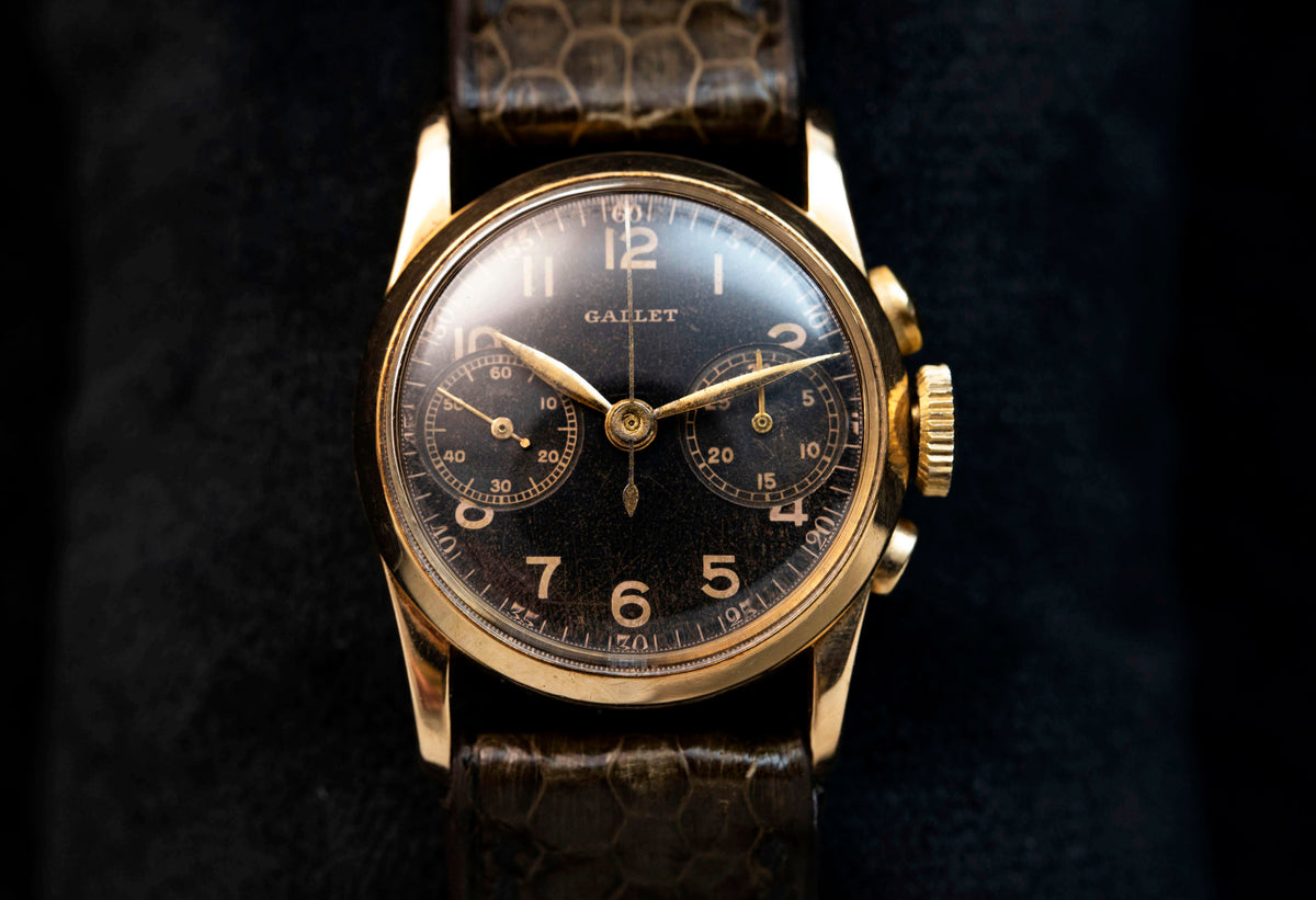 Gallet MultiChron Petite Chronograph - 1939 - WWII Women Officers - 14k Gold - Serviced