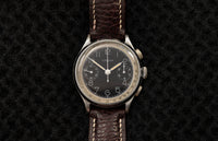 Lemania Calibre 15TL - Two-Register Chronograph - Black Dial - Tachymeter - Circa 1938-1942