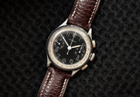 Lemania Calibre 15TL - Two-Register Chronograph - Black Dial - Tachymeter - Circa 1938-1942