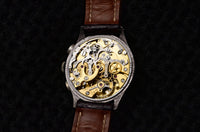 Lemania Calibre 15TL - Two-Register Chronograph - Black Dial - Tachymeter - Circa 1938-1942