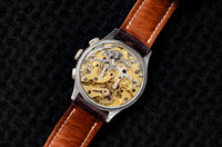 Lemania Calibre 15TL - Two-Register Chronograph - Black Dial - Tachymeter - Circa 1938-1942