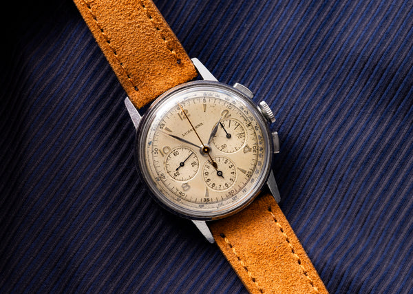 Lusserna for R.H. Macy & Co. - Lemania CH 27 C12 - Three-Register Chronograph - Telemeter and Tachymeter Dial - Circa 1943-1945