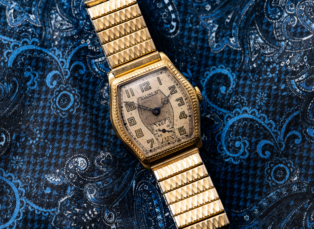 Illinois Watch Company - Grade 607 - Art Deco Tonneau - Fahys 14K Gold Filled Case - Circa 1929