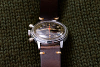 Pierce Watch Co. - Calibre 134 - Chronograph - Black Gilt Dial - Large Screwback Case - Circa 1939-1945