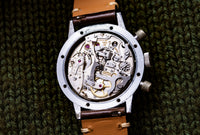 Pierce Watch Co. - Calibre 134 - Chronograph - Black Gilt Dial - Large Screwback Case - Circa 1939-1945