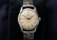 Cortebert Sport Automatic Bumper - Patina Cream Dial - Stainless Steel - Circa Late 1940s to Early 1950s