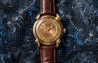 Benrus Shock-Absorber - 1950 - Two-Tone Copper Dial - Brushed Center - Horned Lugs