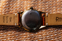 Benrus Calendar - Early 1950s - Patented Pointer Date and Day Window - Sculpted Lugs - Cream Dial