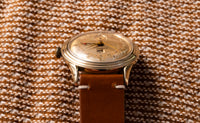 Benrus Calendar - Early 1950s - Patented Pointer Date and Day Window - Sculpted Lugs - Cream Dial
