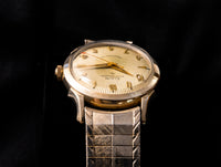 Elgin Self-Winding Shockmaster - 1950s - Champagne Sunburst Dial - Red Sweep Seconds