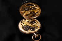 Antique Silver Pocket Watch - Deep-Set Enamel Dial with Gold Flowers - Dutch .935 Silver - Circa 1900