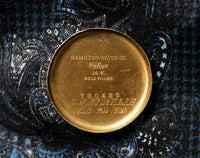 Hamilton - 1929 - Engraved Cushion Dress Watch - Christmas Day Gift - Antique Silver Dial