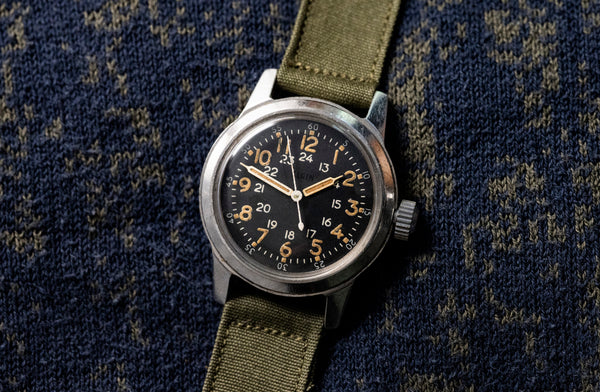 Elgin - U.S. Navigation Hacking Watch - Black 24-Hour Dial - Circa 1953