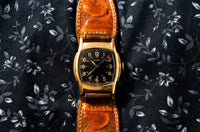 Olympic - 1940s - Black Military Dial - 24-Hour Track and Red Sweep - Hand-Tooled Strap