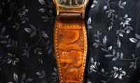 Olympic - 1940s - Black Military Dial - 24-Hour Track and Red Sweep - Hand-Tooled Strap