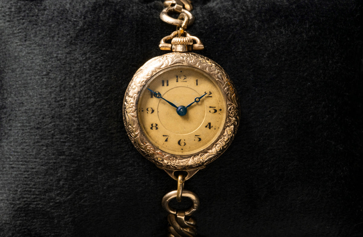 LeCoultre Ladies Vintage Watch - Hand-Engraved Gold-Filled Wadsworth Case - Circa 1920s
