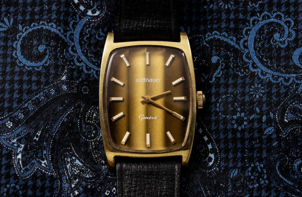 Wittnauer Genève Tank - Tiger's Eye Stone Dial - Early 1960s