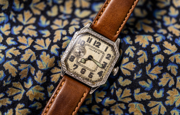 Illinois Watch Co - Engraved Art Deco Case - Prohibition Era - 1929
