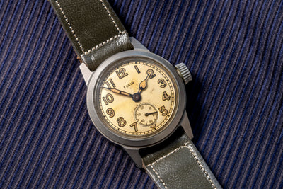 Elgin Watch - Ord. Dept. U.S.A. - WWII Issue - Golden Radium Burn - 1944