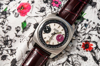 Gruen Precision Raspberry Chronograph - Rare Stainless Steel Case - Circa 1970