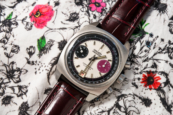 Gruen Precision Raspberry Chronograph - Rare Stainless Steel Case - Circa 1970