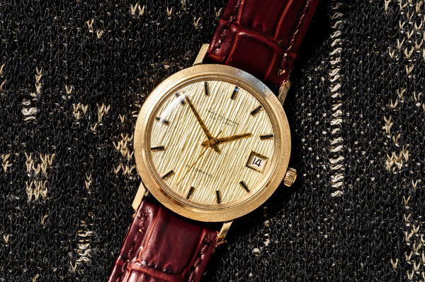 Jules Jürgensen - Solid 14k Gold - Bark Textured Dial - The Crown of the Danish Court - Circa 1970