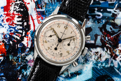 Gallet MultiChron 12 - Red and Blue Multiscale Dial - Endurance Chronograph - 1950s